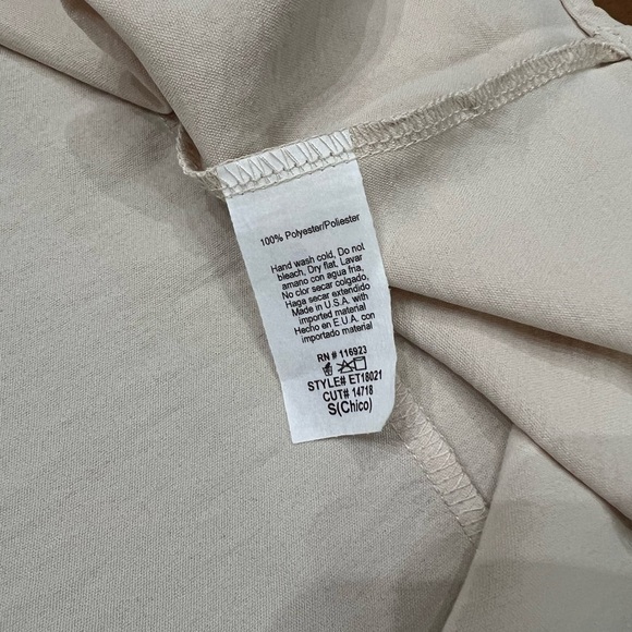 Easel Short Sleeve Beige Oversized Top Size Small Boho Lagenlook Flowy Neutral - Picture 5 of 5